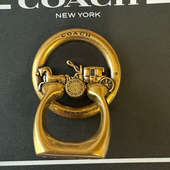 Coach Gold Tone Phone Ring holder - Picture 3 of 5